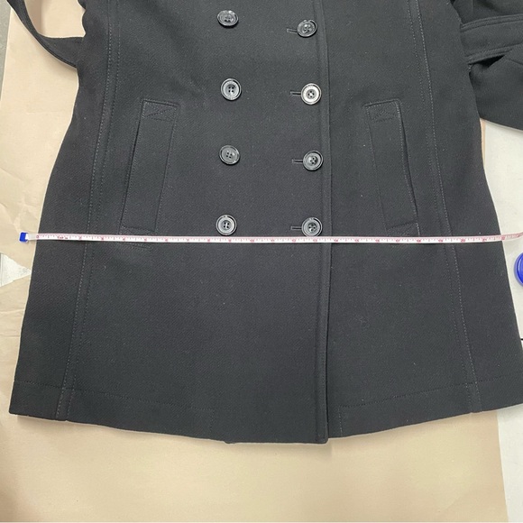 VINTAGE BURBERRY BRIT Banaptes Double Breasted Women's Wool Trench Coat Size 12 - Picture 15 of 16